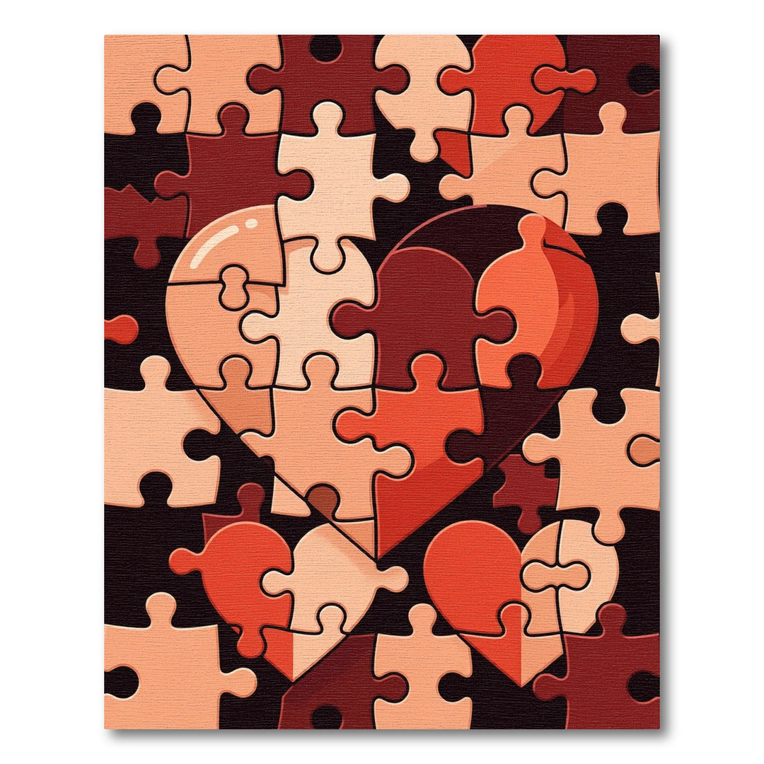 Heart Shaped Puzzle Pieces Rug