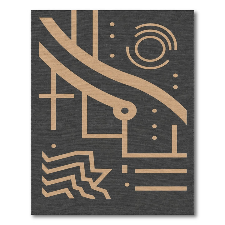Geometric Modern Brown and Tan Brown Tan Geometric Abstract Area Rug
