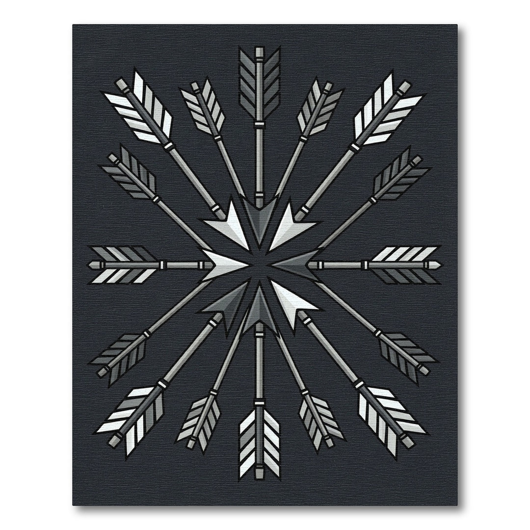 Gray Arrowburst Mandala Rug