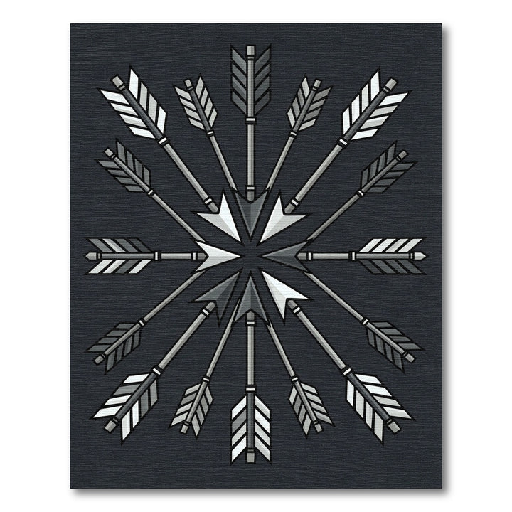 Gray Arrowburst Mandala Rug