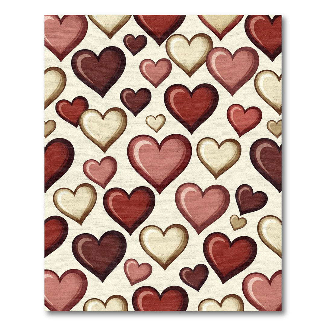 Romantic Red Burgundy Heart Collection Rug