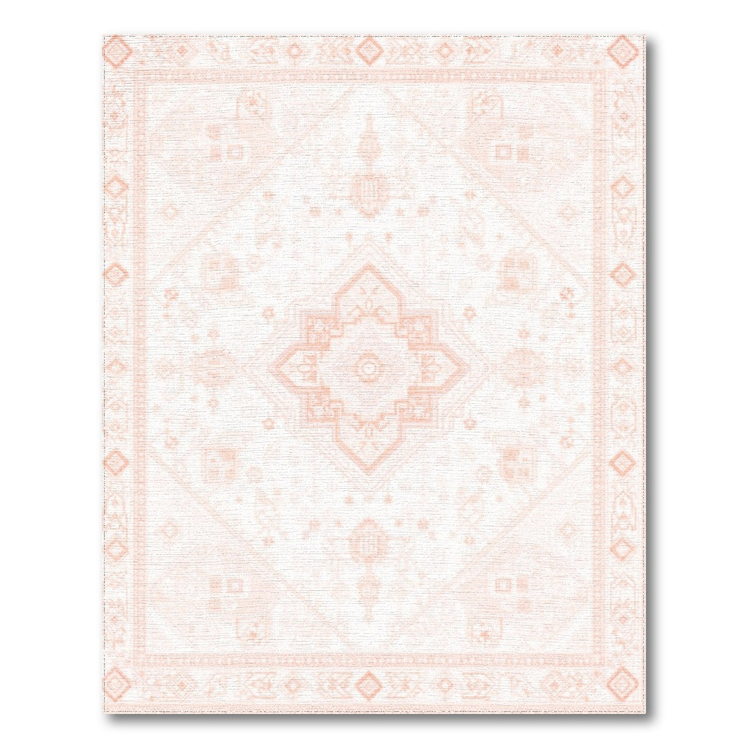Blush Pink Persian Washable Area Rug