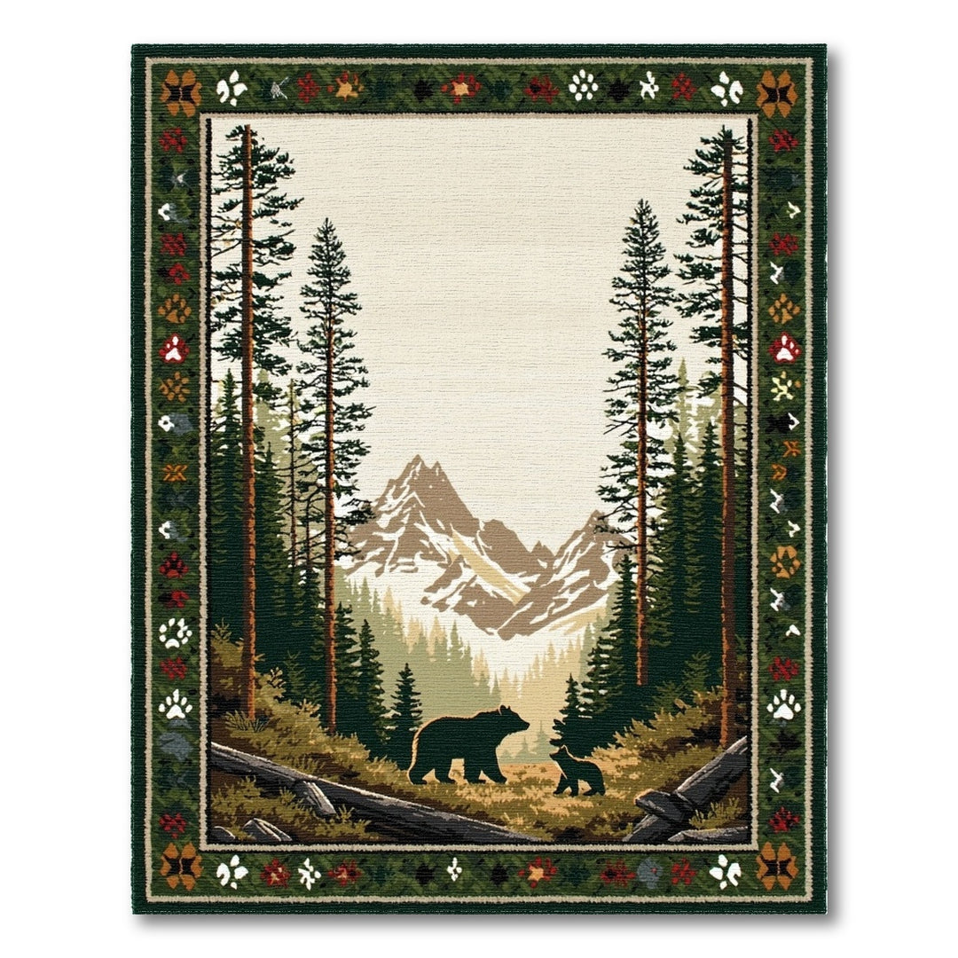 Bear Family Forest Area Rug