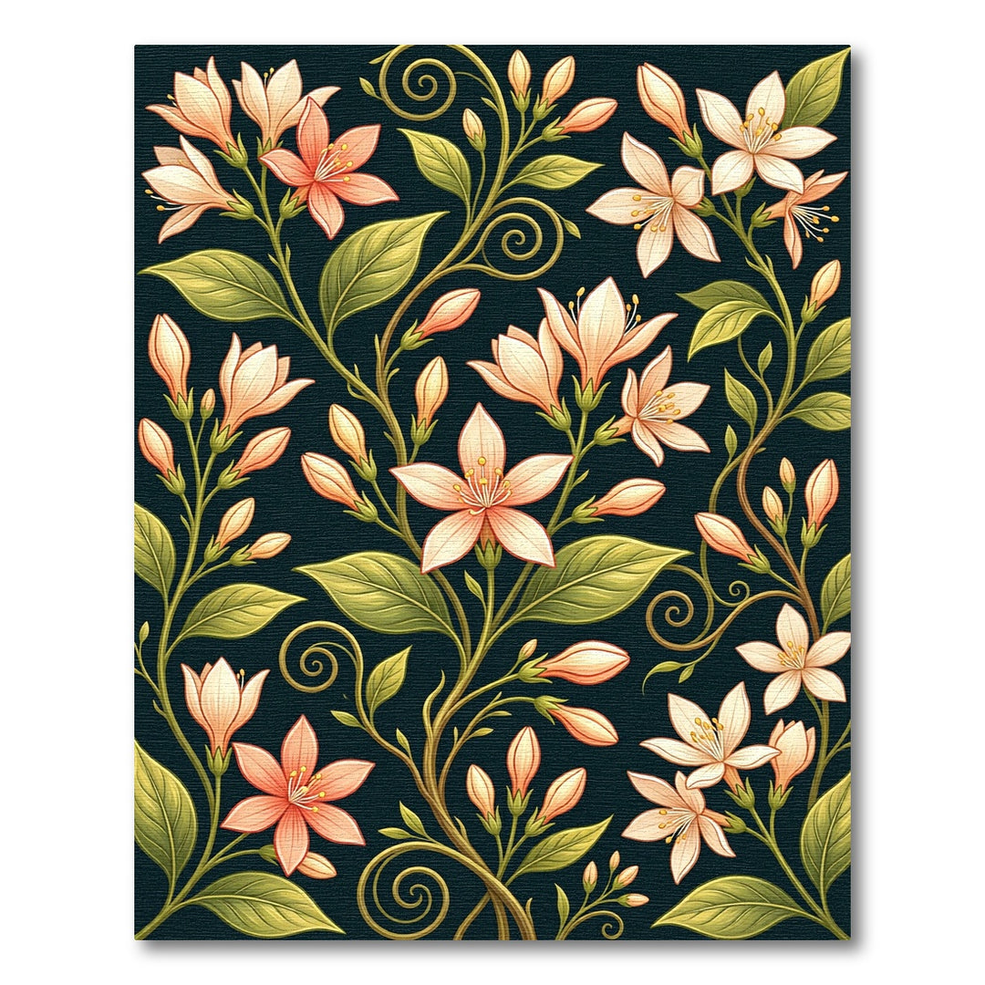 Dark Floral Vintage Chinoiserie Rug