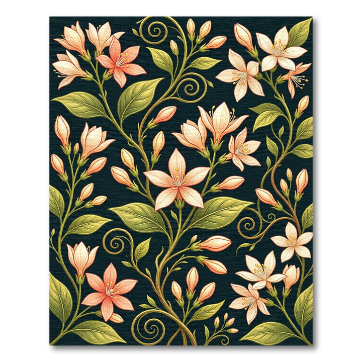 Dark Floral Vintage Chinoiserie Rug