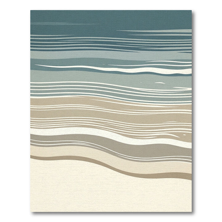 Abstract Blue Beige Wave Rug