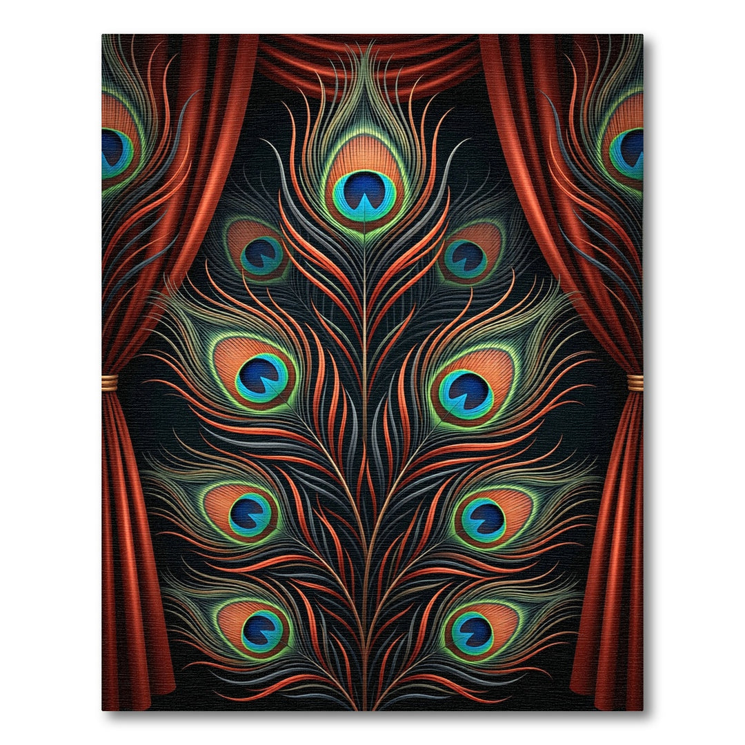 Emerald Peacock Feather Opulent Drape Rug