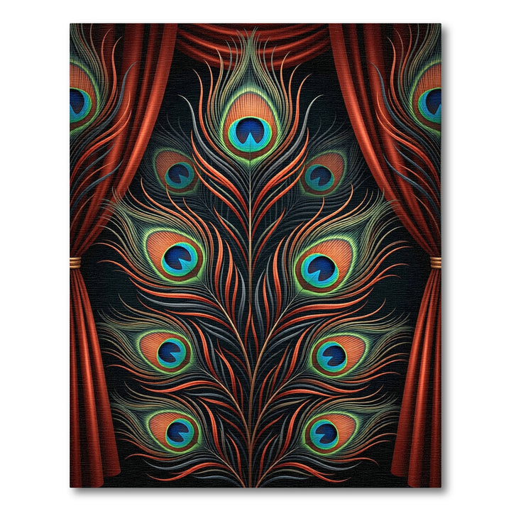 Emerald Peacock Feather Opulent Drape Rug