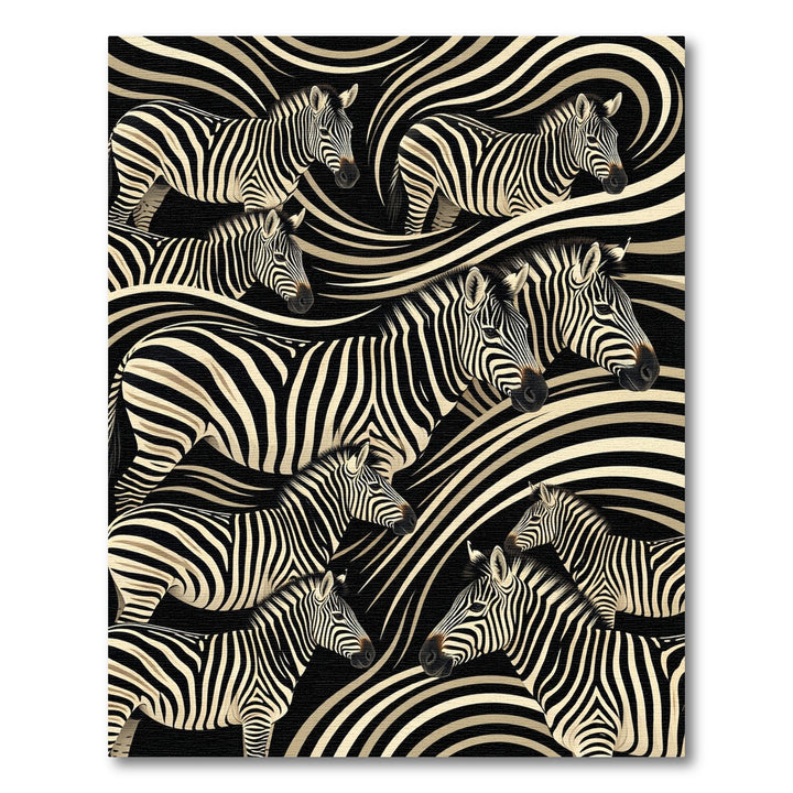 Bold Black White Zebra Swirls Rug