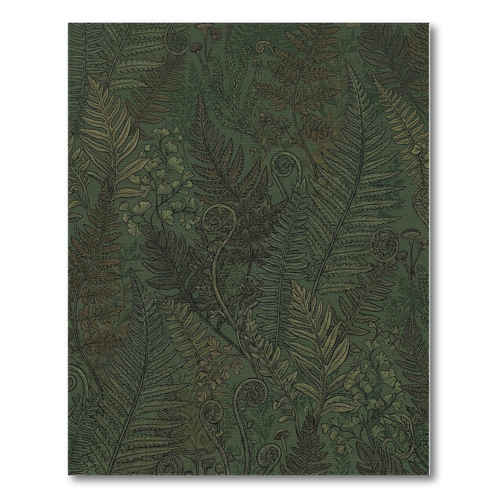 Verdant Forest Fern Illustration Rug