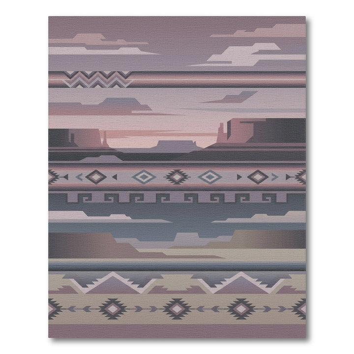 Southwestern Mesa Geometric Landscape Rug
