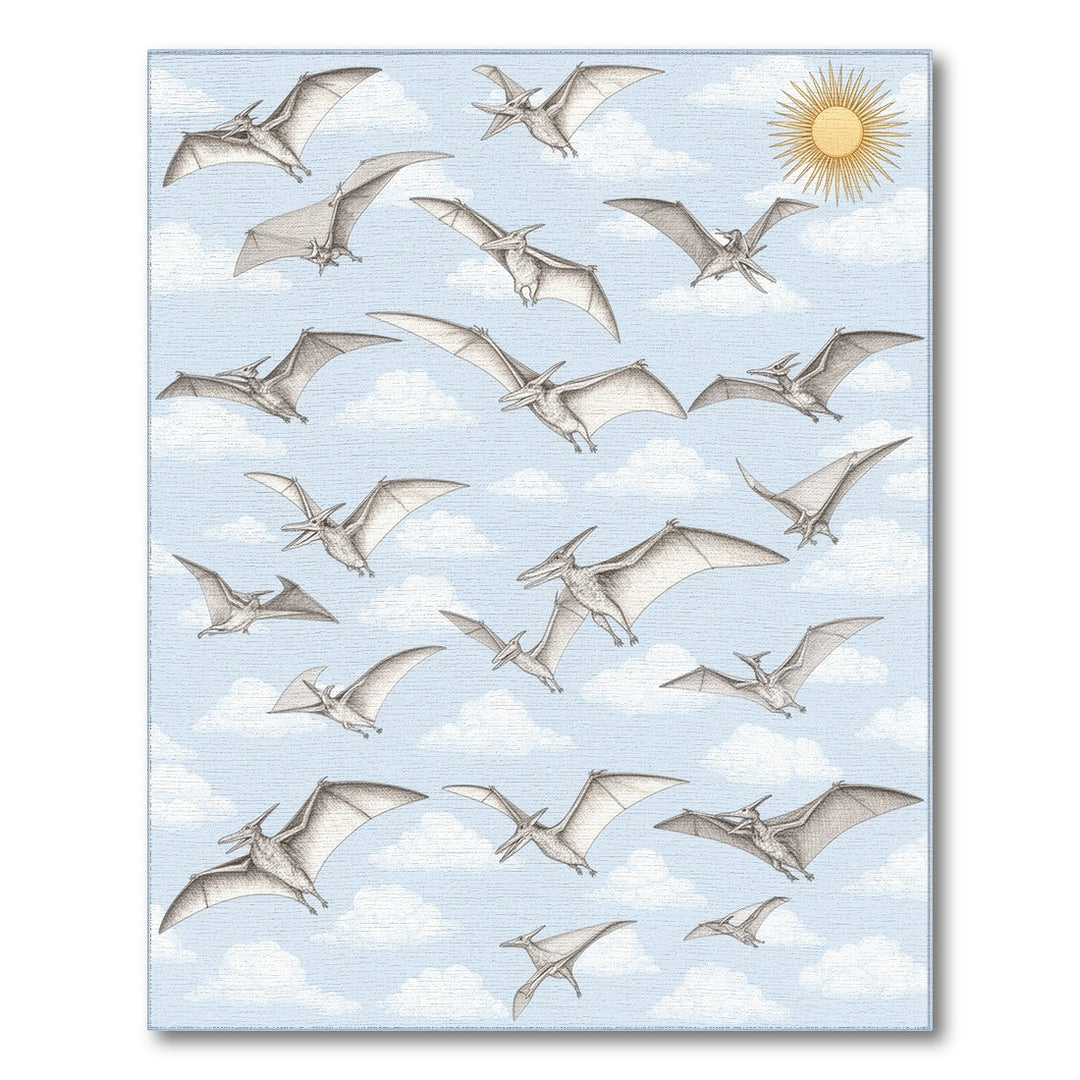 Soaring Pterodactyls Blue Sky Kids Rug