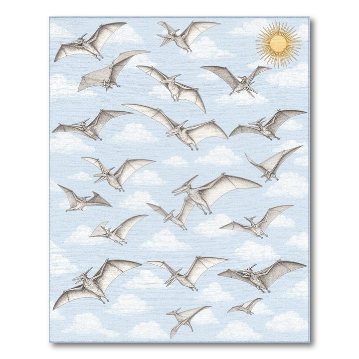 Soaring Pterodactyls Blue Sky Kids Rug