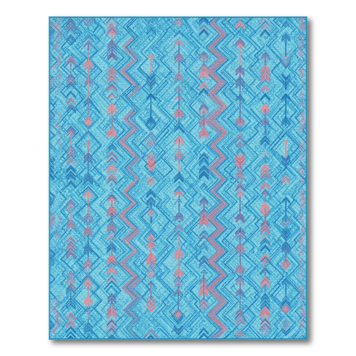 Blue Arrow Chevron Area Rug