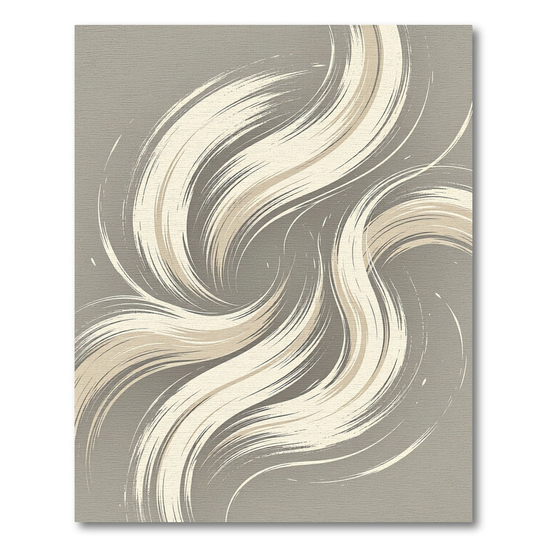 Elegant Cream Abstract Swirl Rug