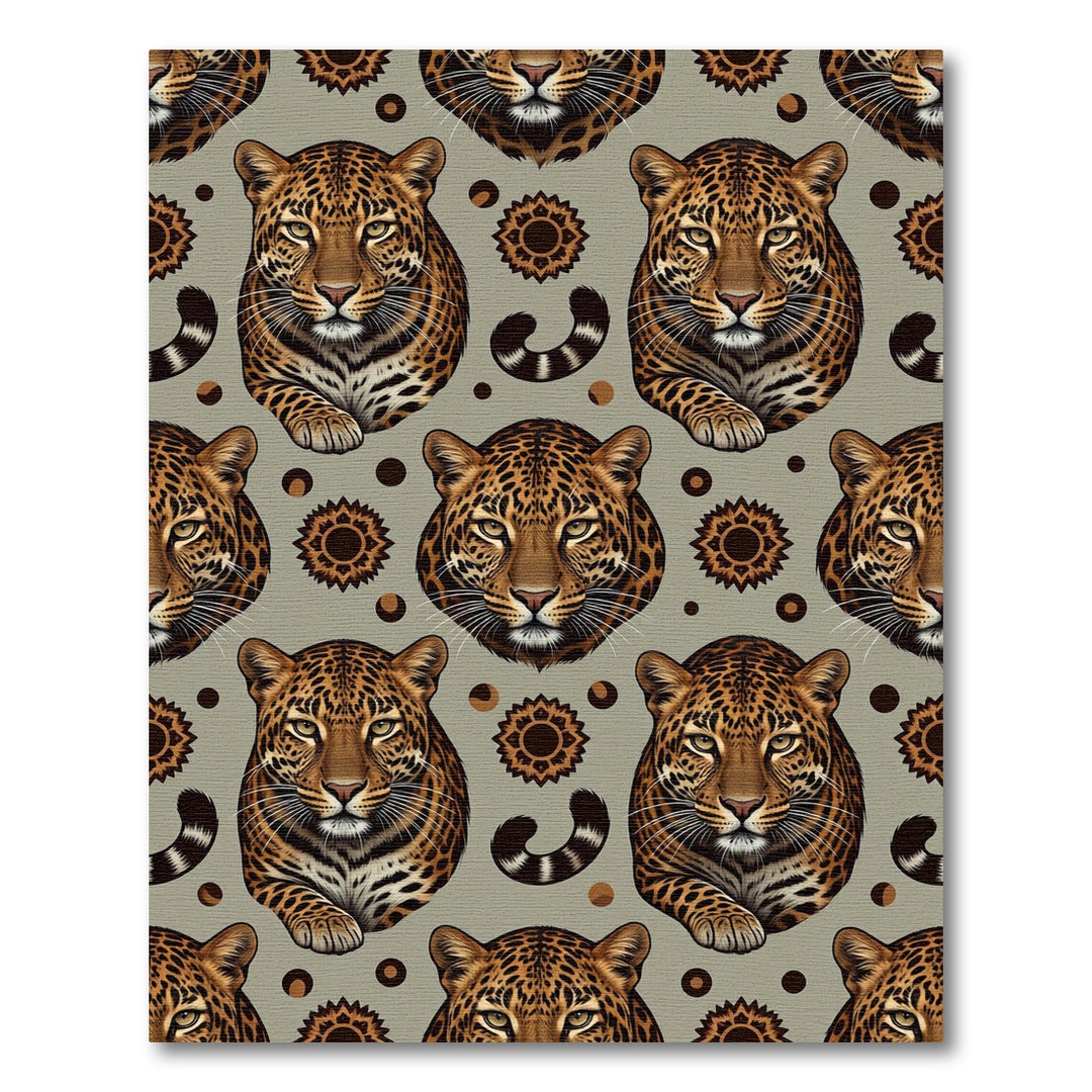 Bold Leopard Spots Geometric Medallion Rug