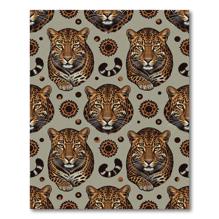 Bold Leopard Spots Geometric Medallion Rug