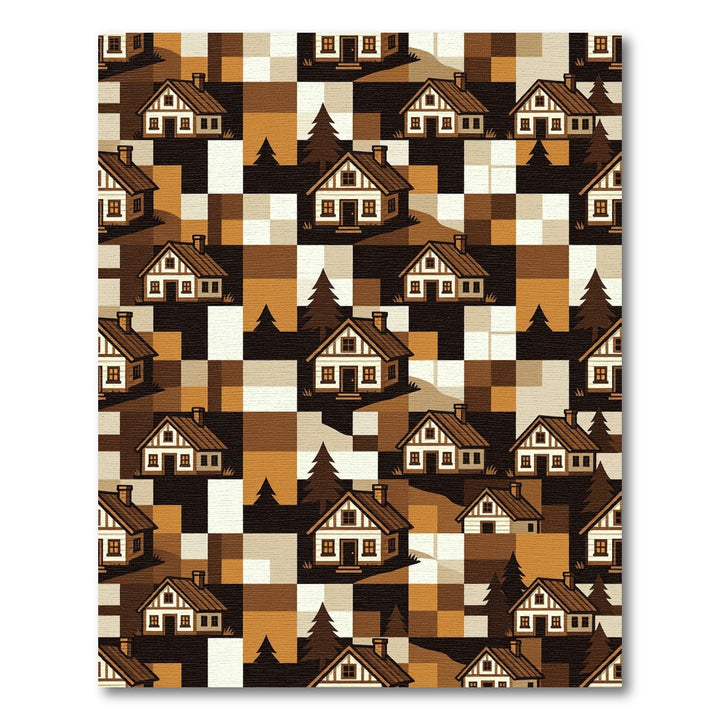 Cozy Village Brown Plaid Home Rug