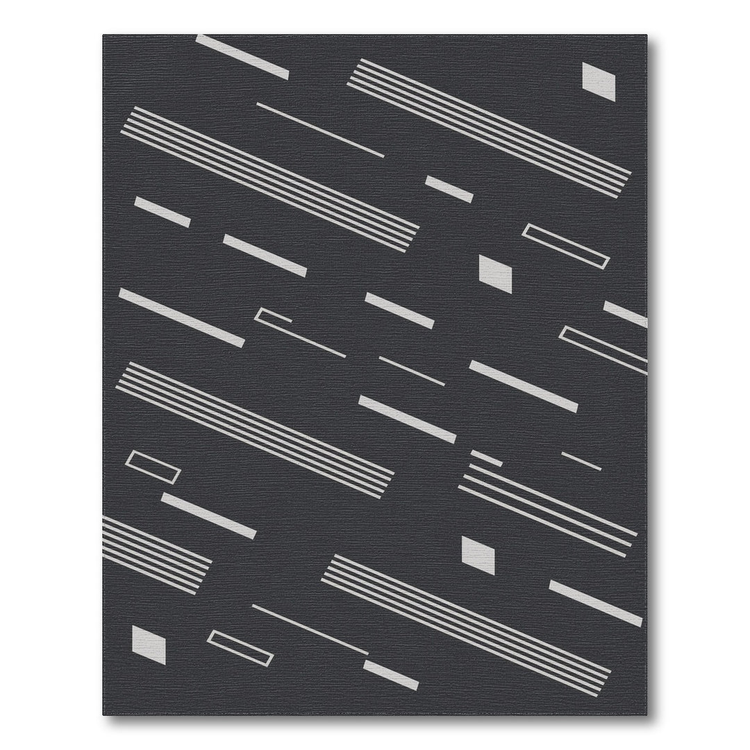Black White Geometric Area Rug