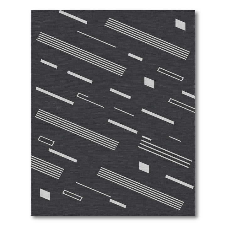 Black White Geometric Area Rug