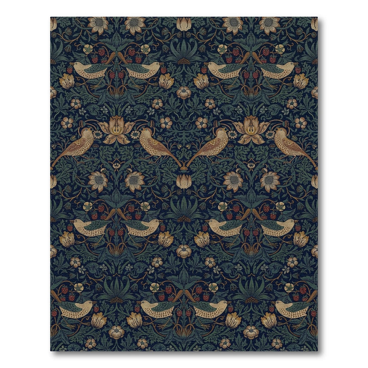 Midnight Blue Avian Berry Garland Rug