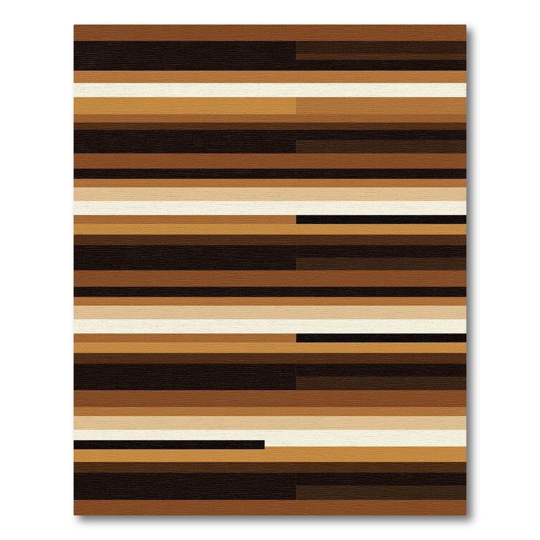 Warm Earthy Tone Horizontal Stripes Rug