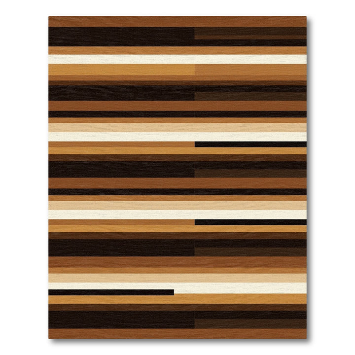 Warm Earthy Tone Horizontal Stripes Rug