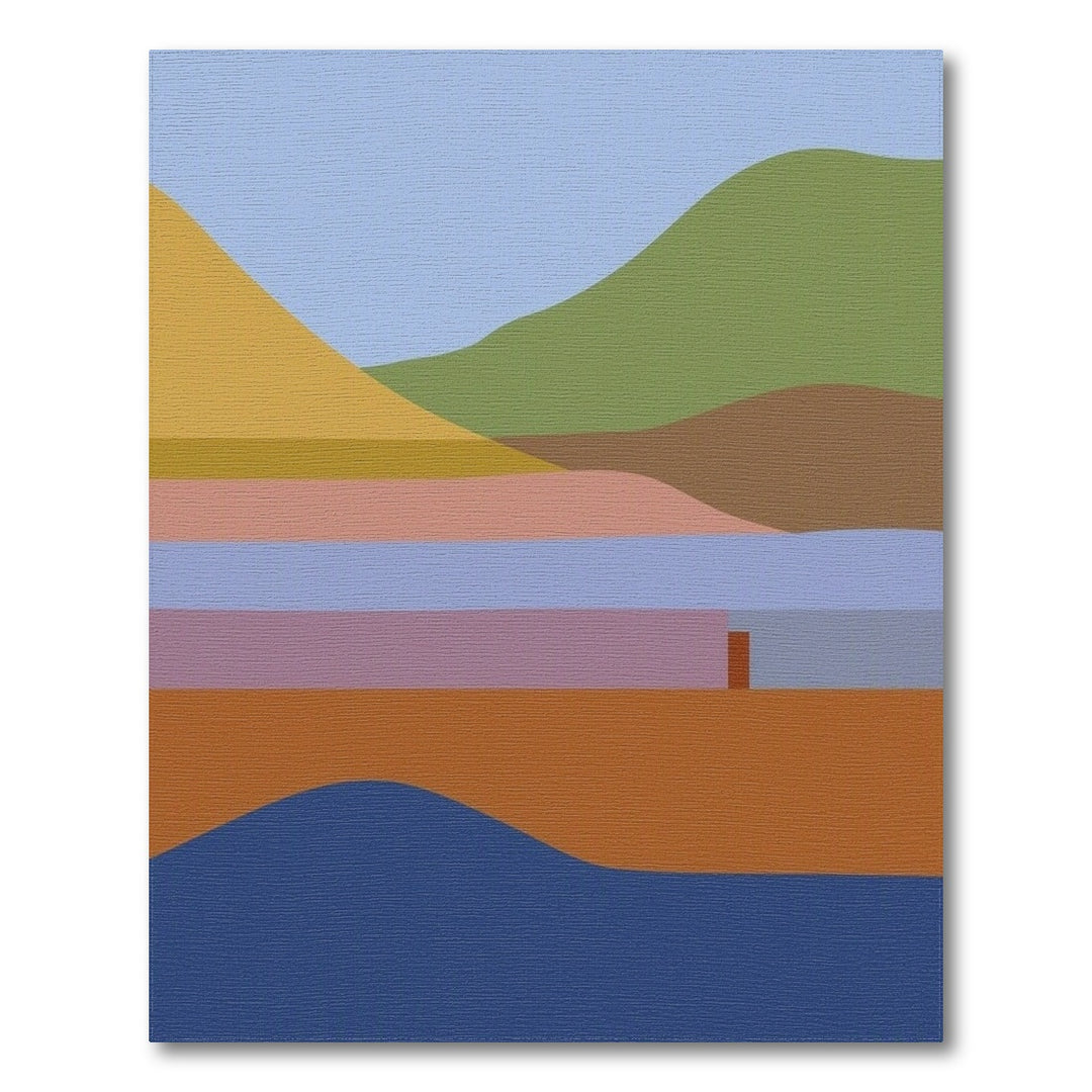 Abstract Landscape Area Rug in Earth Tones