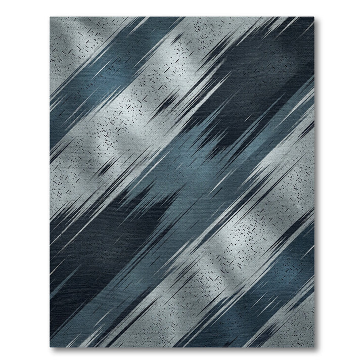 Abstract Brushed Silver Blue Streaks Rug