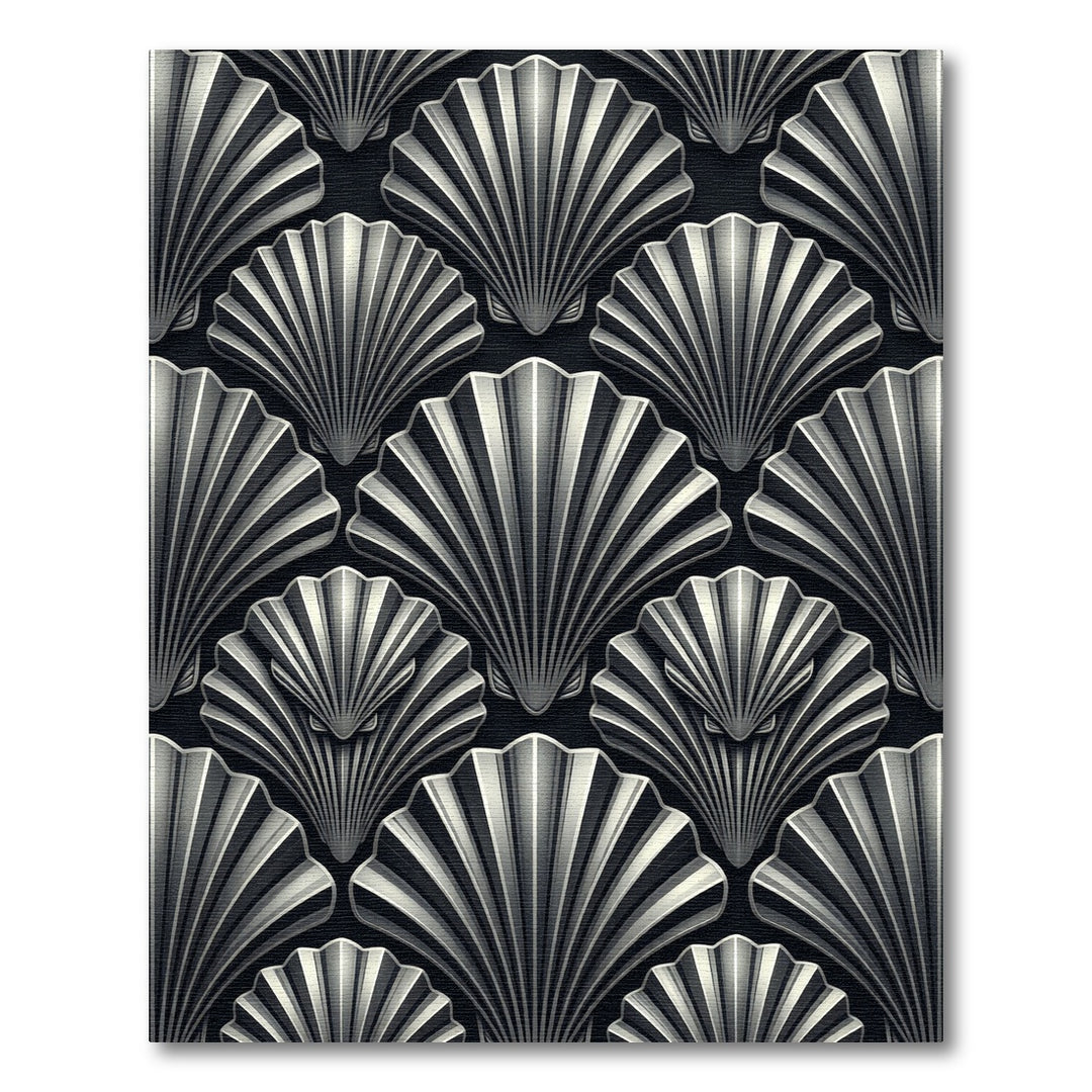 Art Deco Seashell Silver Rug