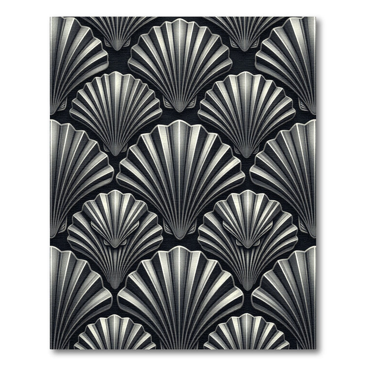 Art Deco Seashell Silver Rug