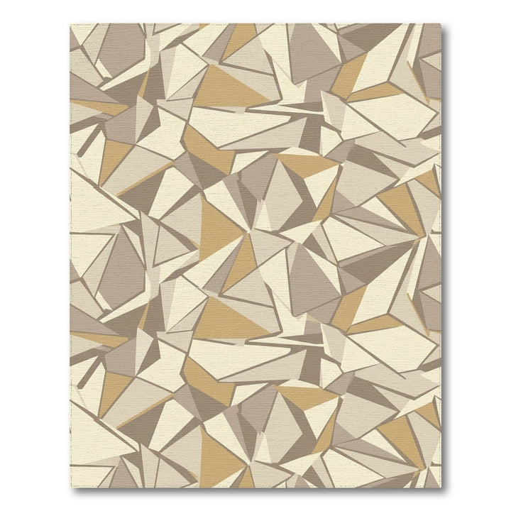 Earthy Geometric Faceted Arrangement Rug