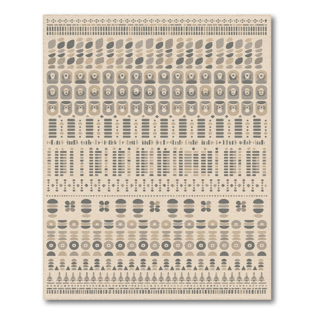 Beige Geometric Modern Area Rug