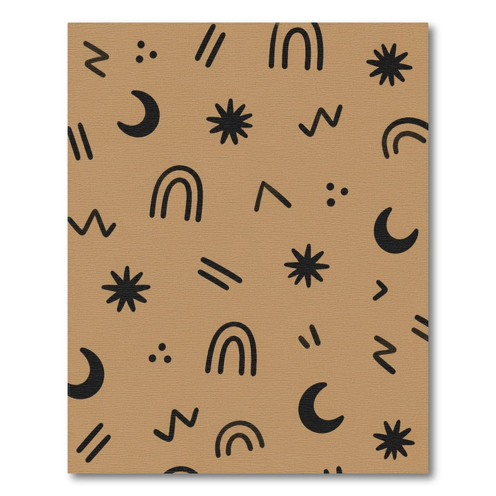 Boho Abstract Area Rug in Brown Tan