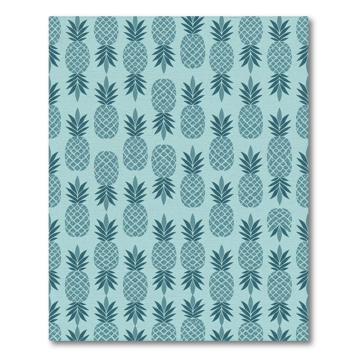 Teal Pineapple Repeating Tropical Fruit Rug