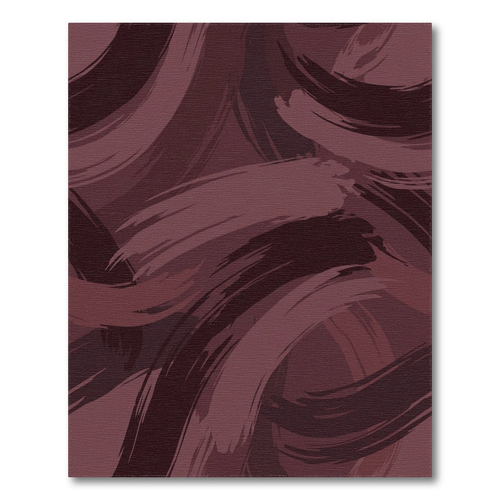 Warm Burgundy Brush Stroke Swirls Rug