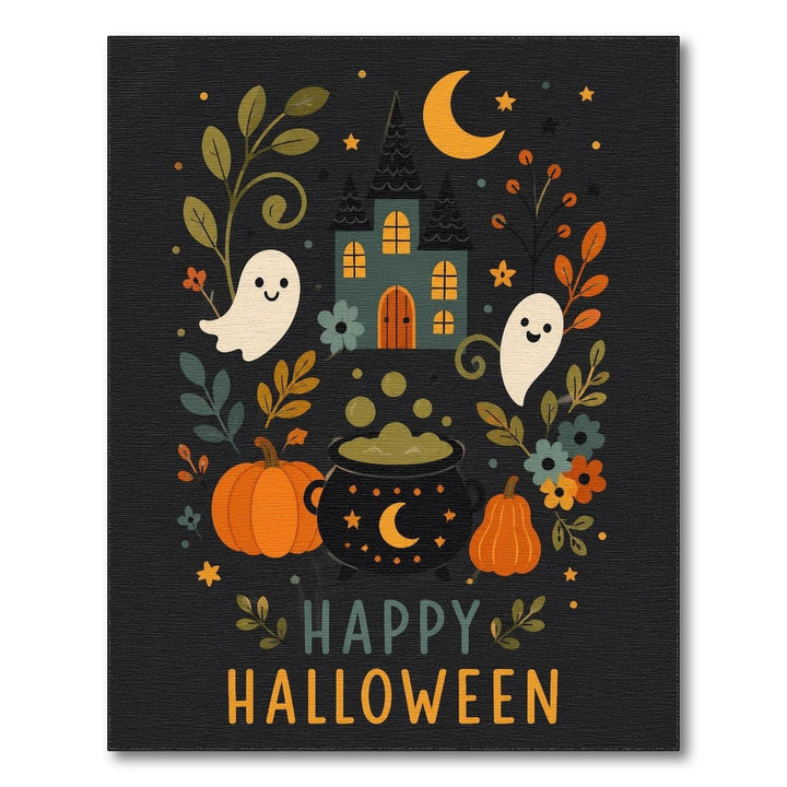 Happy Halloween Ghosts and Pumpkins Kids Rug