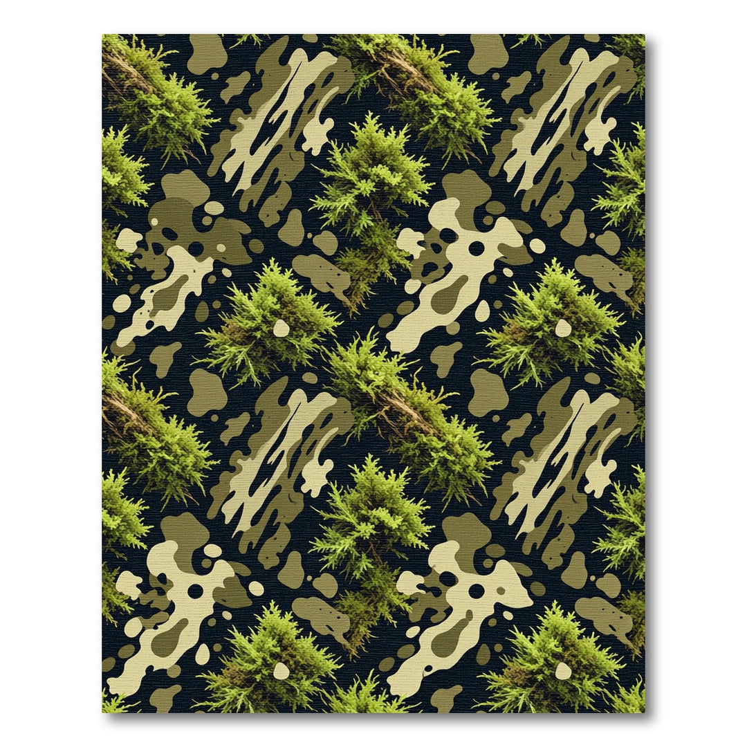 Forest Green Camouflage Shrubbery Rug