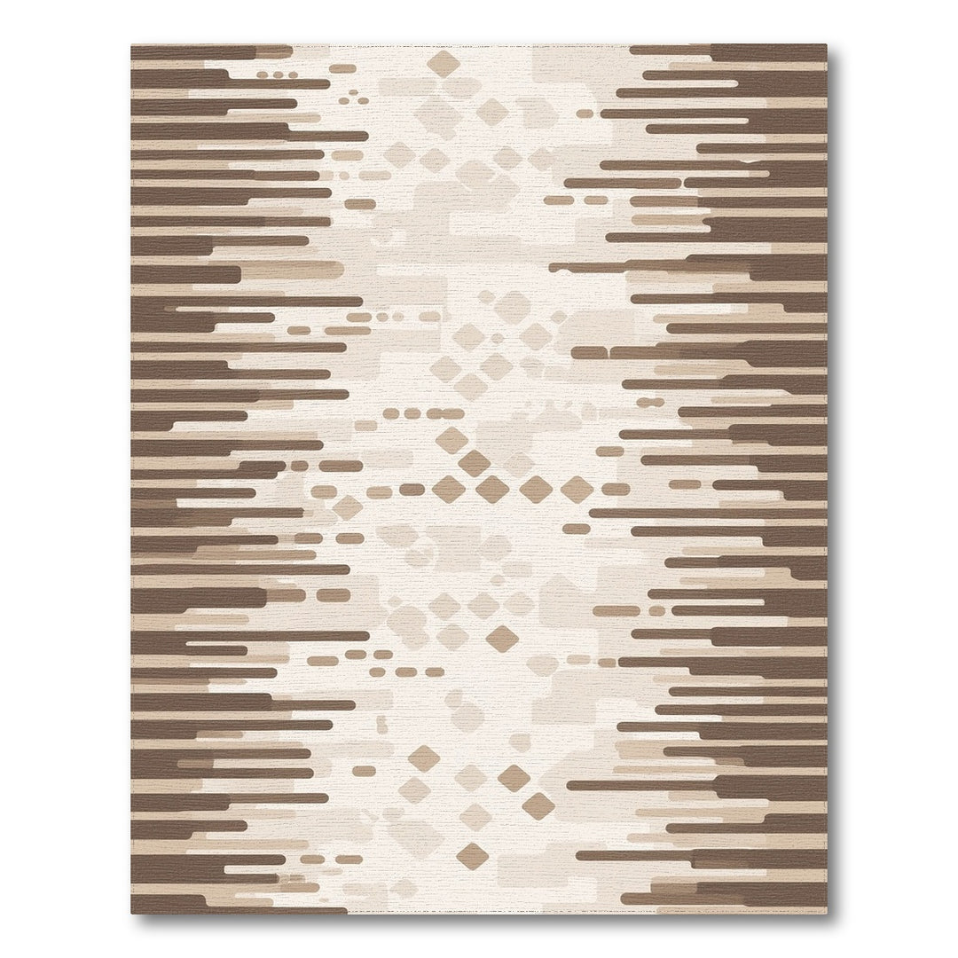 Brown Abstract Striped Area Rug
