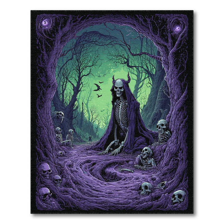 Purple Skeleton Forest Area Rug