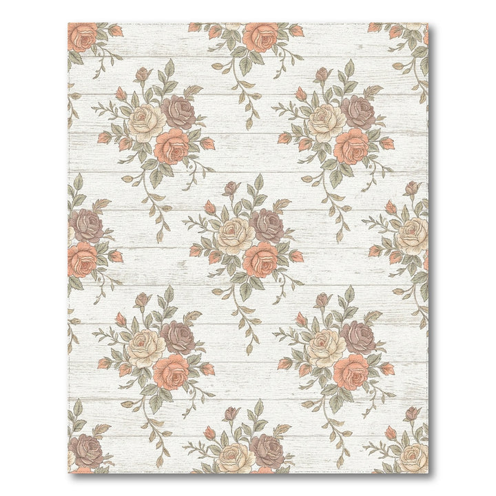 Vintage Blush Pink Rose Bouquet Rug
