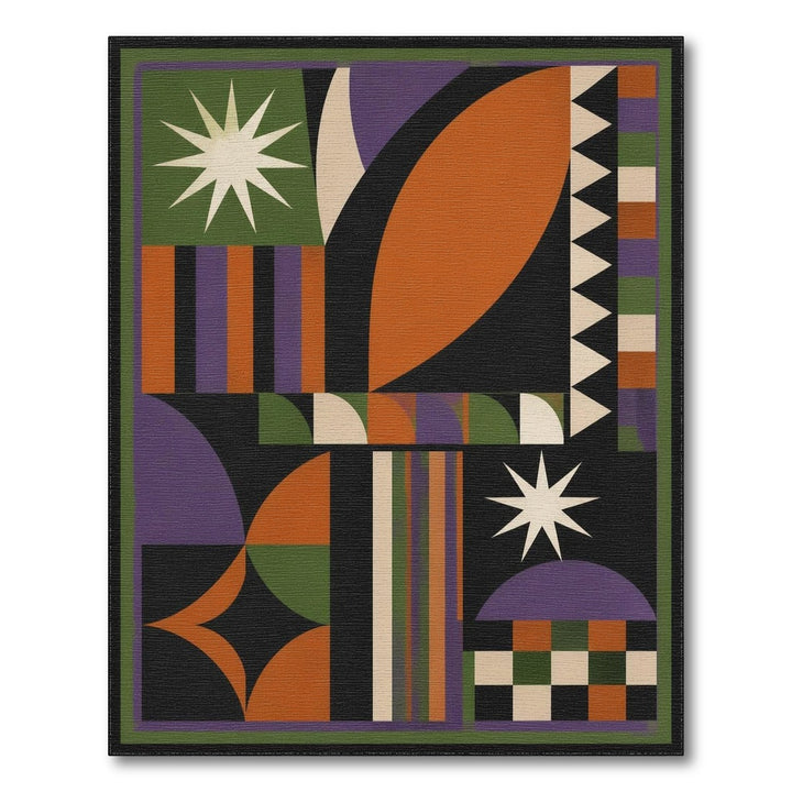 Vivid Geometric Starburst Area Rug