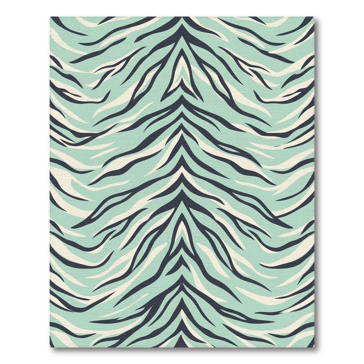 Mint Aqua Tiger Stripe Rug