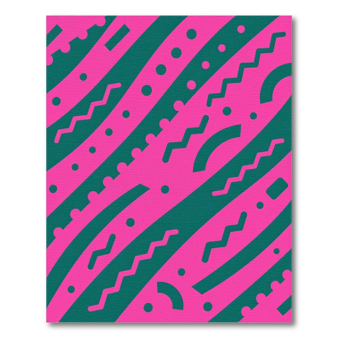 Geometric Modern Pink Geometric Area Rug