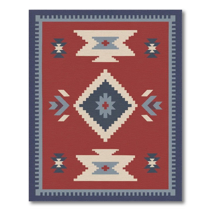 Red Southwestern Geometric Area Rug