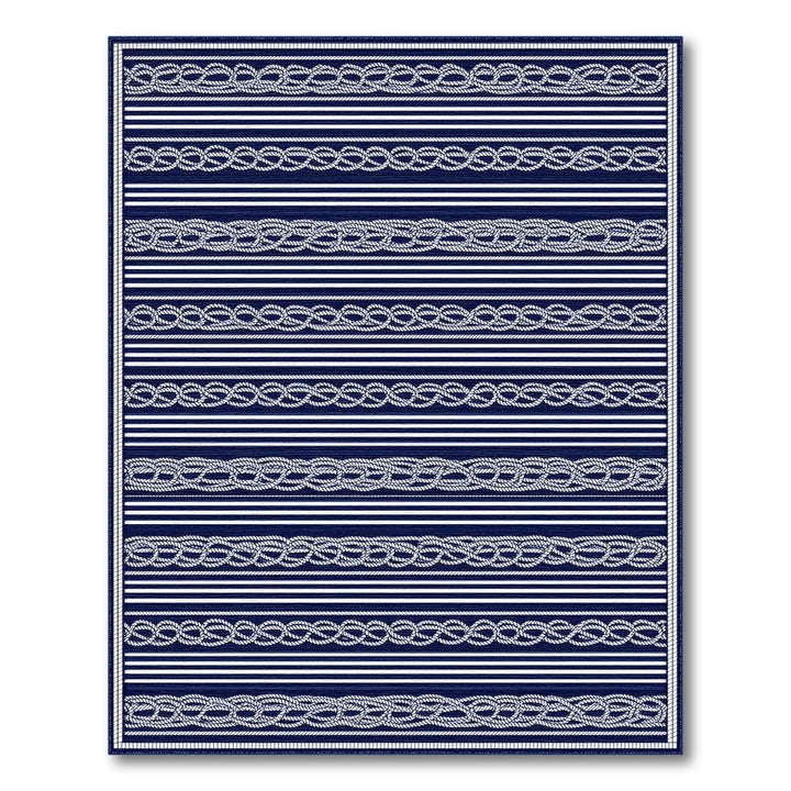 Navy Rope Knot Coastal Area Rug