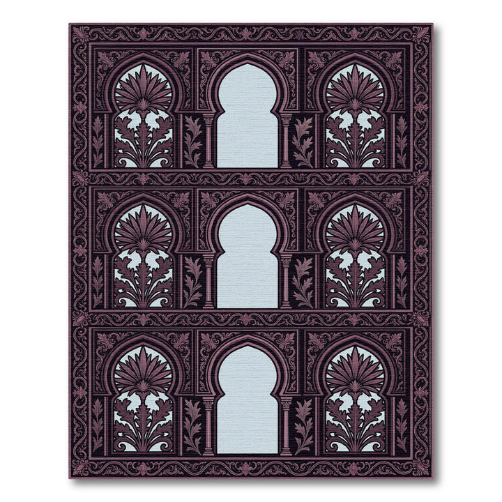 Moorish Archways Burgundy Floral Rug