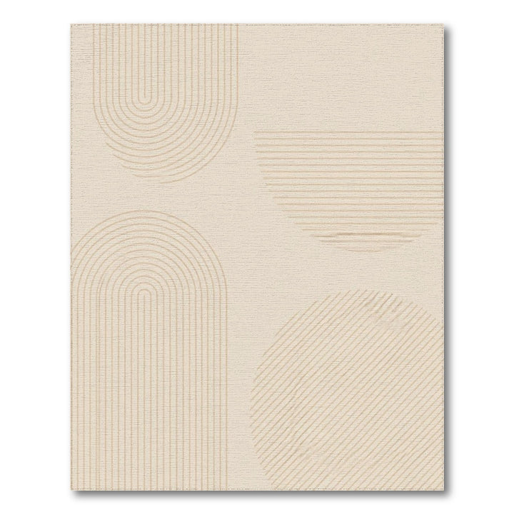 Geometric Modern Beige Geometric Arch Area Rug