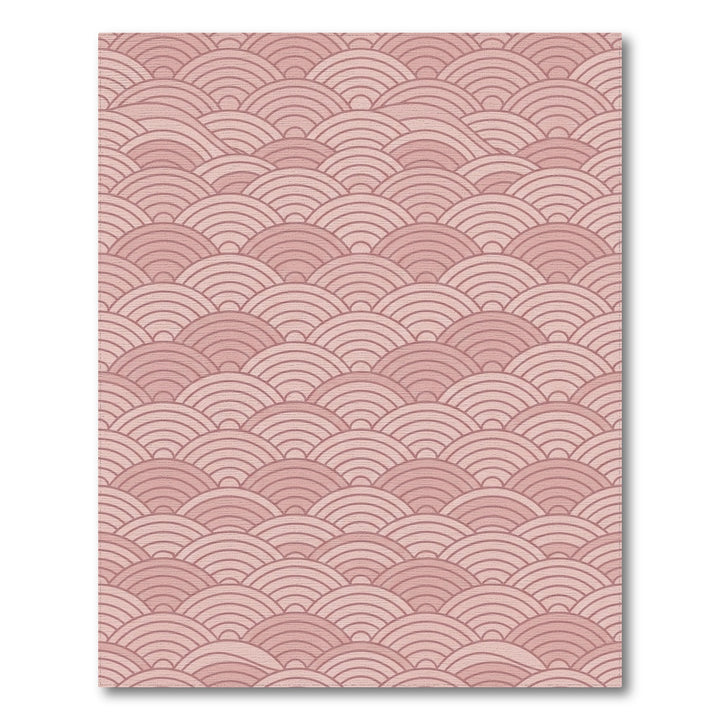 Serene Rose Geometric Waves Rug