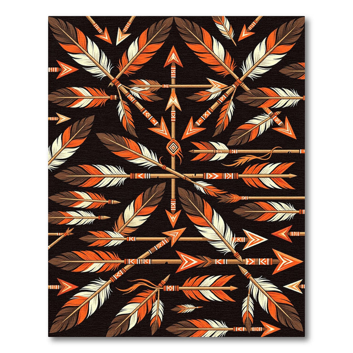 Native American Arrow Feather Collection Rug